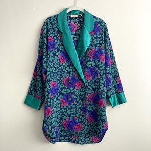 Victoria's Secret Vintage Gold Label Womens Floral Double Breasted Blazer Size S